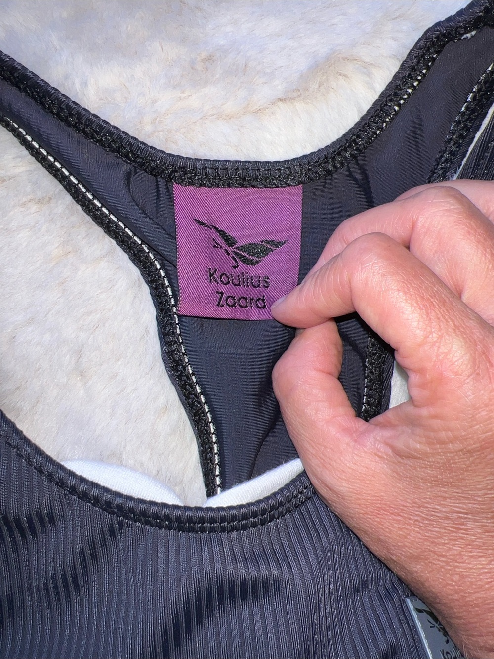 Black Ribbed Racerback Tank Top - Performance Fit - Picture 4 of 6